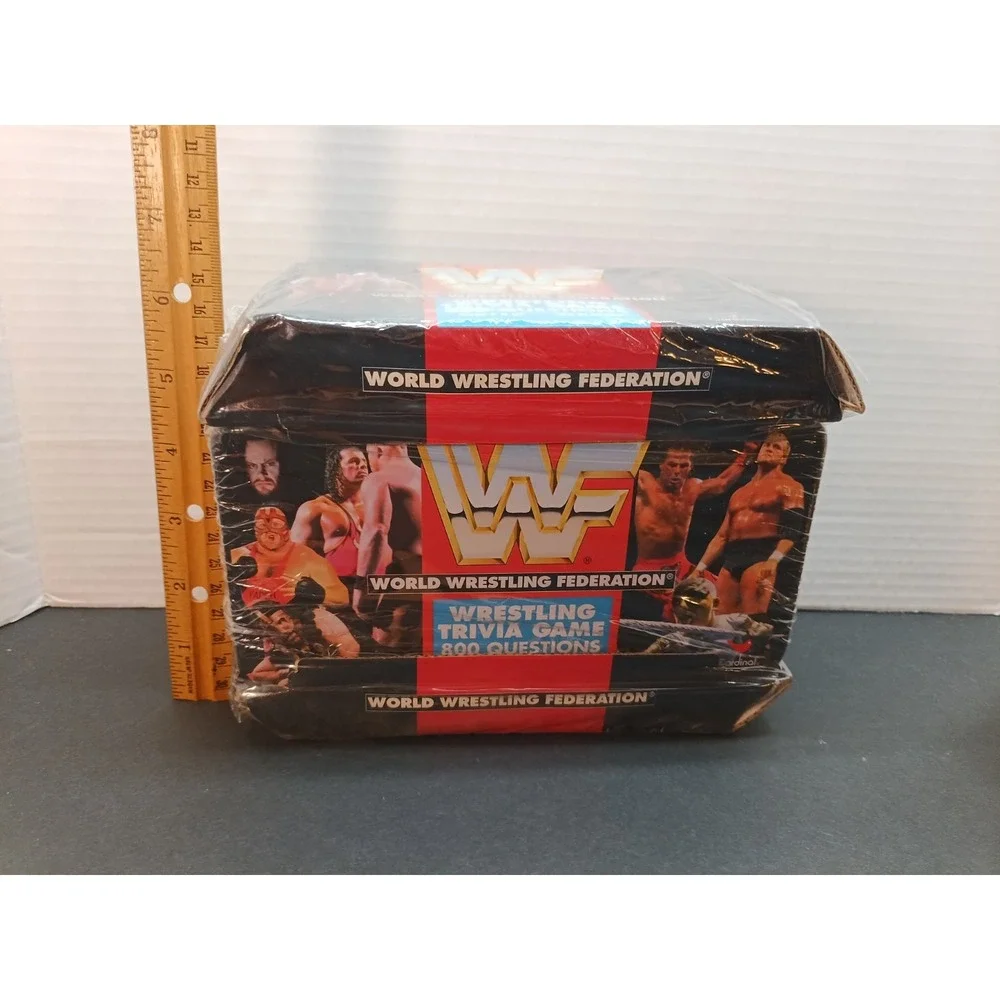 WWF Wrestling Trivia Game Tin SEALED NEW WWE ROCKY MAIVIA Rookie ROCK AUSTIN RC